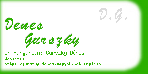 denes gurszky business card